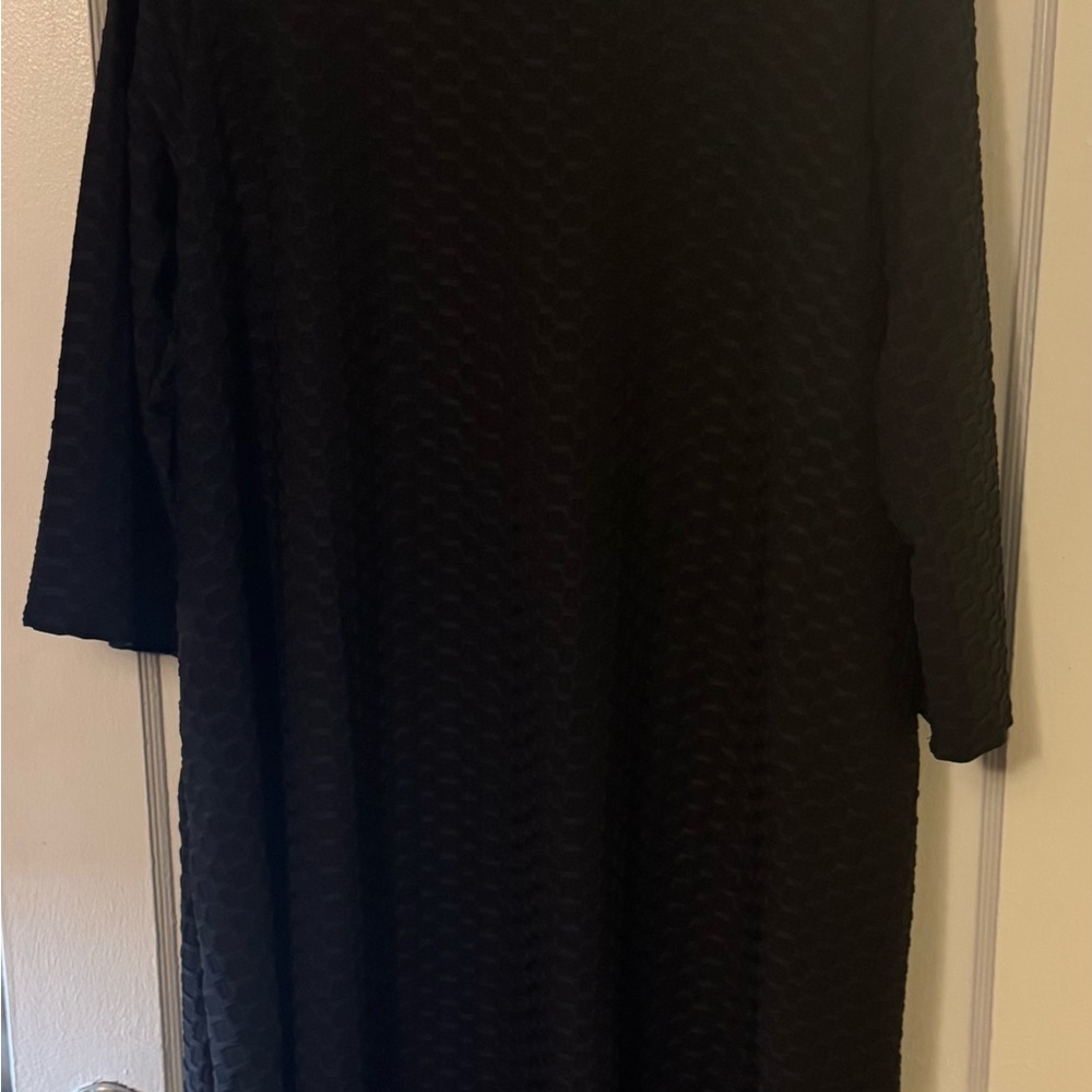 Modest Black Textured Dress